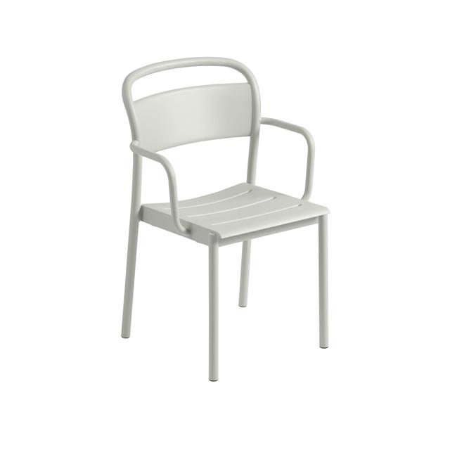 Muuto Linear Steel Spisebordsstol Med Armlæn Grå