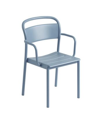 Muuto Linear Steel Spisebordsstol Med Armlæn Pale Blue