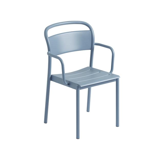 Muuto Linear Steel Spisebordsstol Med Armlæn Pale Blue
