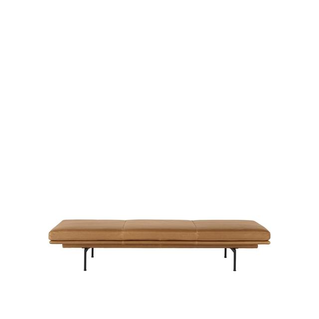 Muuto Outline Daybed Base Sort Læder Cognac