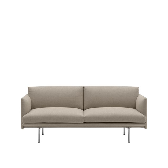 Muuto Outline -personers Sofa Ecriture 240 Aluminium