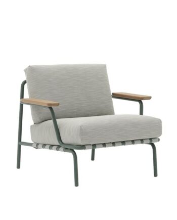 Muuto Settle Udendørs Lænestol Ribbed Weave   Mørkegrøn