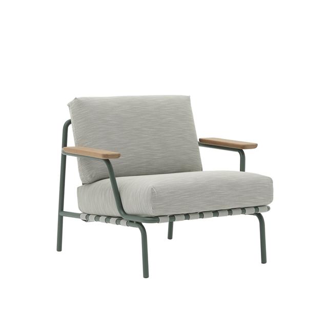 Muuto Settle Udendørs Lænestol Ribbed Weave Mørkegrøn