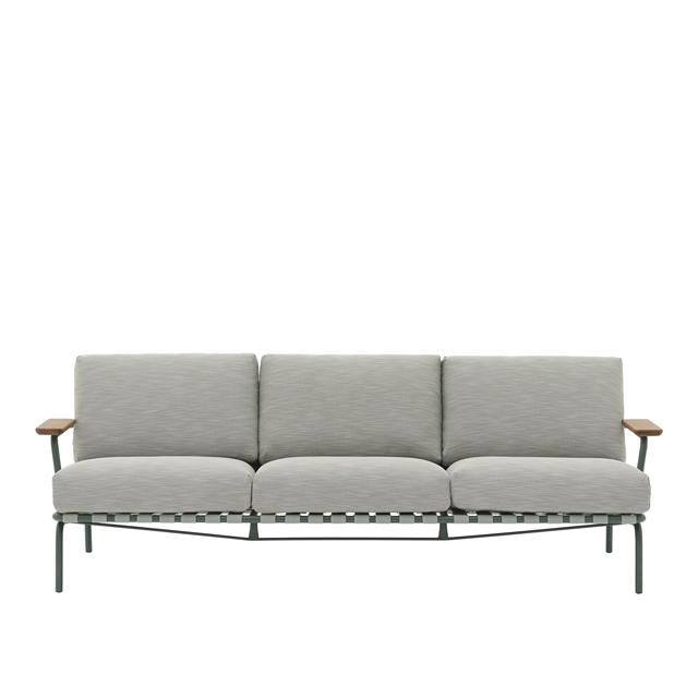 Muuto Settle Udendørs -personers Sofa Ribbed Weave Mørkegrøn