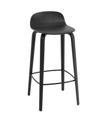 Muuto Visu Barstol Med Træ Base Sort H88
