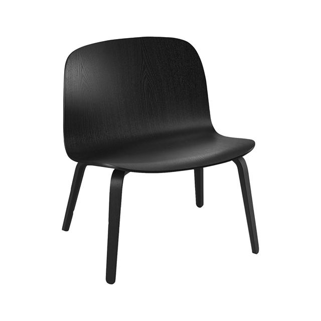 Muuto Visu Lænestol Med Træ Base Sort