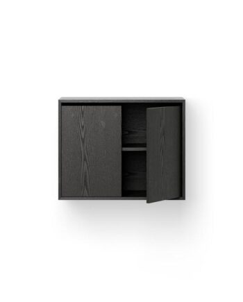 New Works Cabinet Reol Høj Med Døre Sort Ask
