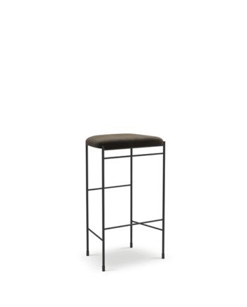 New Works Covent Bar Stol Høj Læder Polstret Havanna 30258