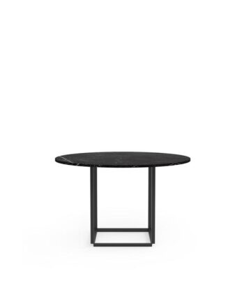 New Works Florence Spisebord ø120 Sort Marquina Marmor    Sort Stel