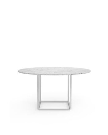 New Works Florence Spisebord ø145 White Carrera Marmor    Hvid Stel