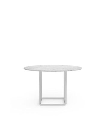 New Works Florence Spisebord ø120 White Carrera Marmor    Hvid Stel