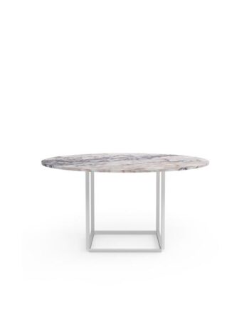 New Works Florence Spisebord ø145 White Viola Marmor    Hvid Stel