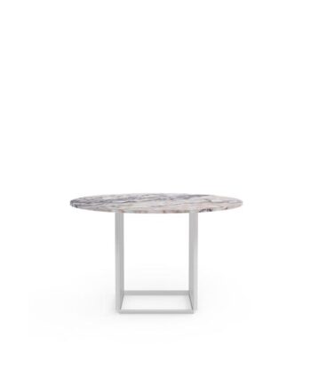 New Works Florence Spisebord ø120 White Viola Marmor    Hvid Stel