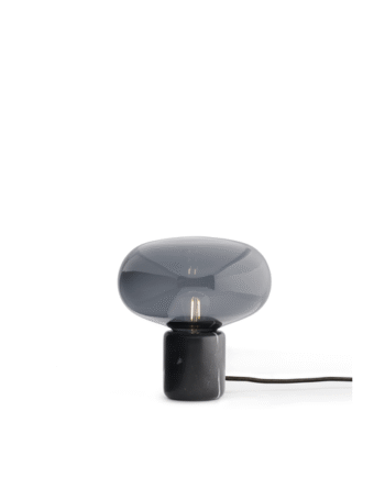 New Works Karl-johan Bordlampe Sort Marquina Med Røget Glas