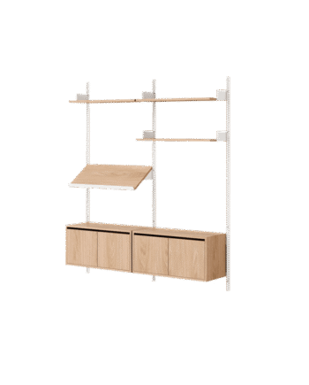 New Works Living Shelf Reol Med Døre Lav Eg
