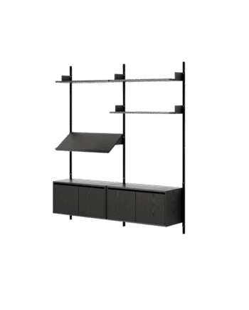 New Works Living Shelf Reol Med Døre Lav Sort Ask