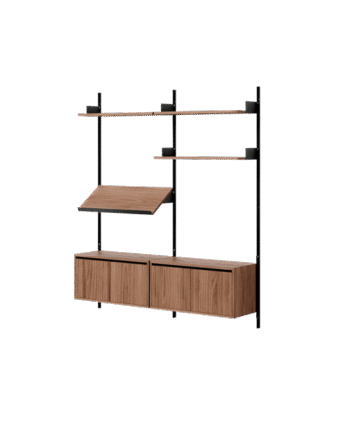 New Works Living Shelf Reol Med Døre Lav Valnød