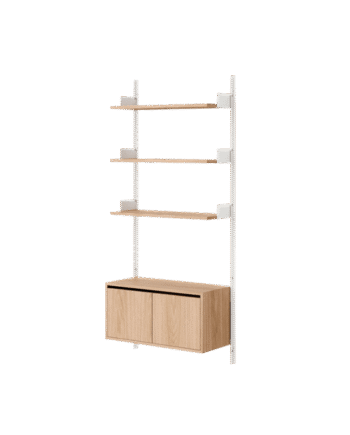 New Works Wall Shelf 1900 Reol Med Døre Lav Eg