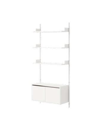 New Works Wall Shelf 1900 Reol Med Døre Lav Hvid