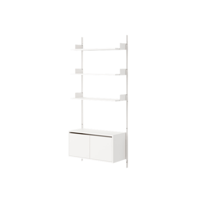 New Works Wall Shelf 1900 Reol Med Døre Lav Hvid