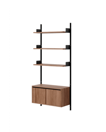 New Works Wall Shelf 1900 Reol Med Døre Lav Valnød