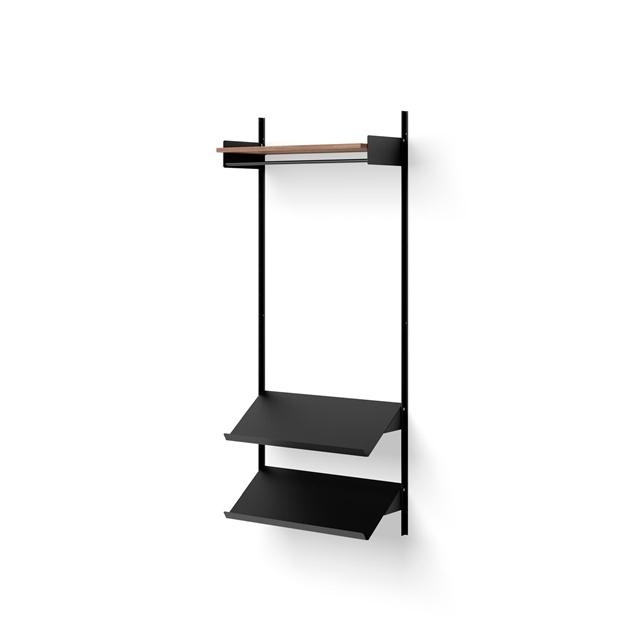 New Works Wardrobe Reol Valnød Sort