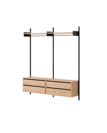 New Works Wardrobe Shelf   Reol Med Skuffer Eg Sort