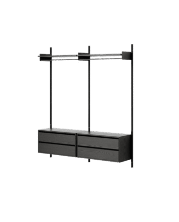 New Works Wardrobe Shelf   Reol Med Skuffer Sort Ask