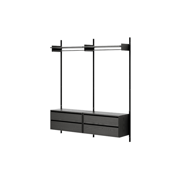 New Works Wardrobe Shelf Reol Med Skuffer Sort Ask