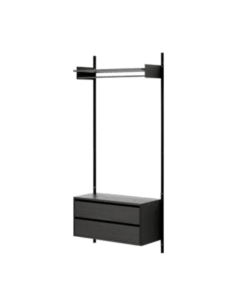 New Works Wardrobe Shelf   Reol Med Skuffer Sort Ask