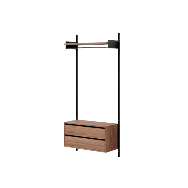 New Works Wardrobe Shelf Reol Med Skuffer Valnød