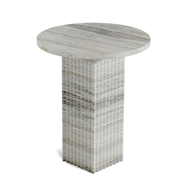 Norr11 Soho Sidebord Sølv Travertin