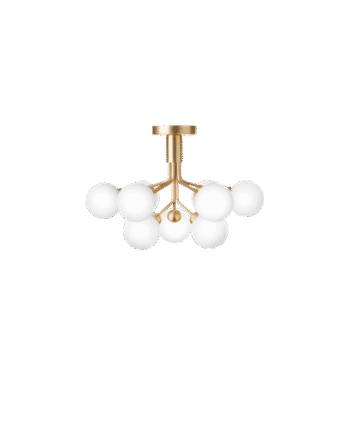 Nuura Apiales   Loftlampe Messing Og Opal Glas