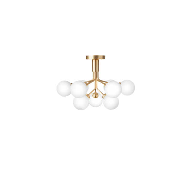 Nuura Apiales Loftlampe Messing Og Opal Glas