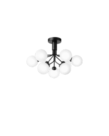 Nuura Apiales   Loftlampe Satin Sort Opal Hvid