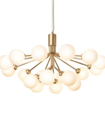 Nuura Apiales 18 Lysekrone Messing Og Opal Glas