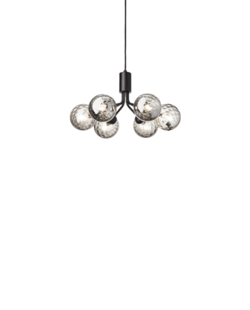 Nuura Apiales   Lysekrone Satin Sort Optic Smoke