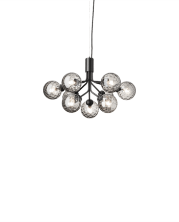 Nuura Apiales   Lysekrone Satin Sort Optic Smoke