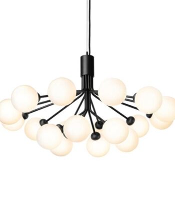 Nuura Apiales 18 Lysekrone Sort Og Opal Glas