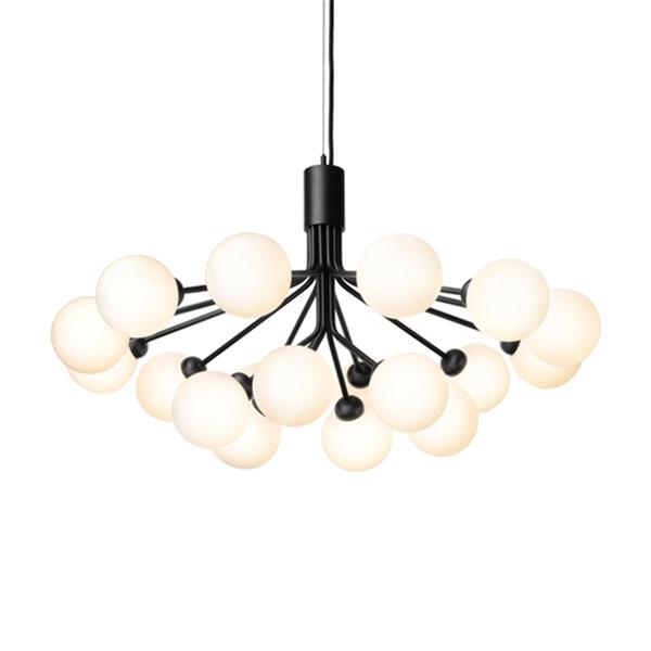 Nuura Apiales 18 Lysekrone Sort Og Opal Glas