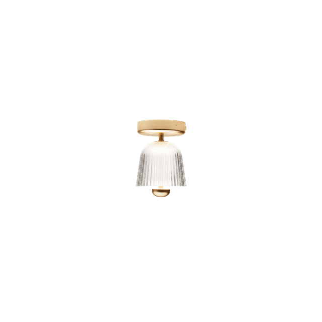 Nuura Asteea Loftlampe Satin Messing Riflet Klar