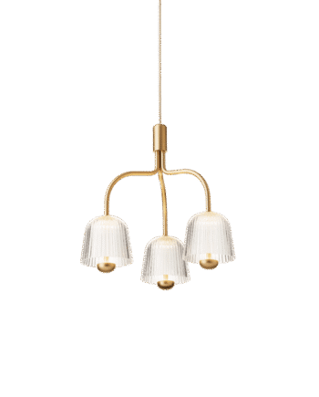 Nuura Asteea   Pendel Satin Messing Riflet Klar
