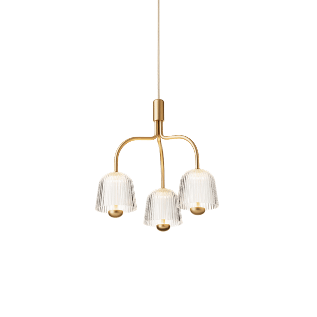 Nuura Asteea Pendel Satin Messing Riflet Klar