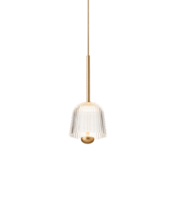 Nuura Asteea   Pendel Satin Messing Riflet Klar