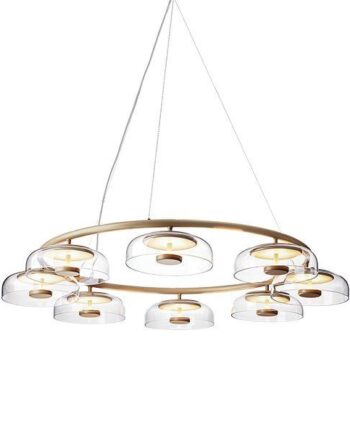 Nuura Blossi   Lysekrone Nordisk Guld   Klart Glas