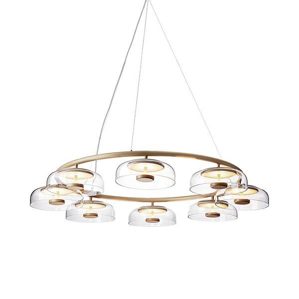 Nuura Blossi Lysekrone Nordisk Guld Klart Glas