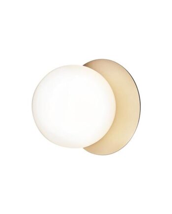 Nuura Liila   Væg Loftlampe Guld   Opal Glas Medium