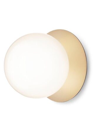Nuura Liila   Væg Loftlampe Guld   Opal Glas Stor