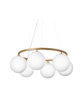 Nuura Miira   Circular Lysekrone Messing Opal Hvid