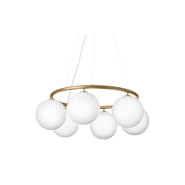 Nuura Miira Circular Lysekrone Messing Opal Hvid